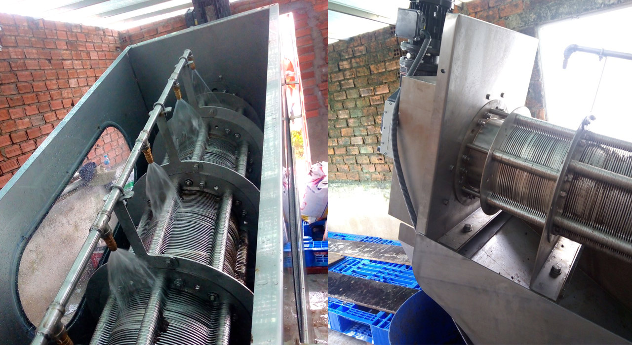 Máy ép bùn trục vít 8 ep bun tthai